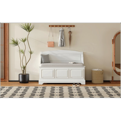 Shoe Bench, Retro Shoe Storage Bench With Safe Soft-Close Devices, Storage Chest With Hidden Storage And Cushion For Entryway, Hallway, Living Room