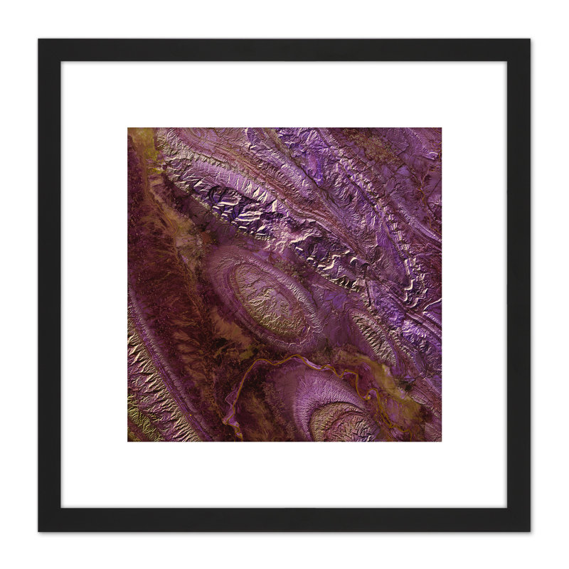 Abstract Alien Rocks Purple Surreal - Single Picture Frame Painting
