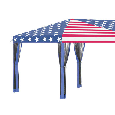 Heavy Duty Pop Up Canopy Tent 10' X 20' - Sun Shelter With Netting For Outdoor Events Blue Steel By Blocking Structure