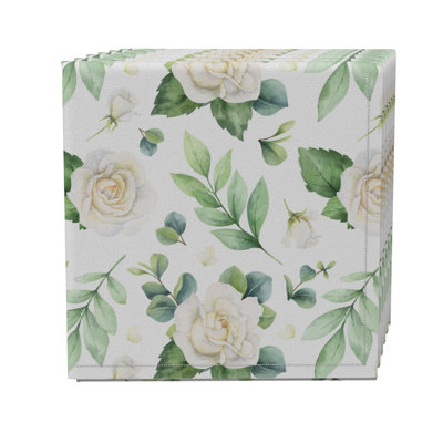 Square Floral Cotton Twill Tablecloth