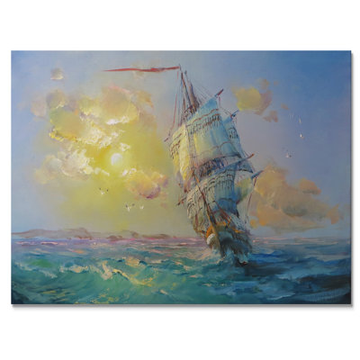 Décoration murale en toile "Vieille bataille maritime" - Nautique et bord de mer