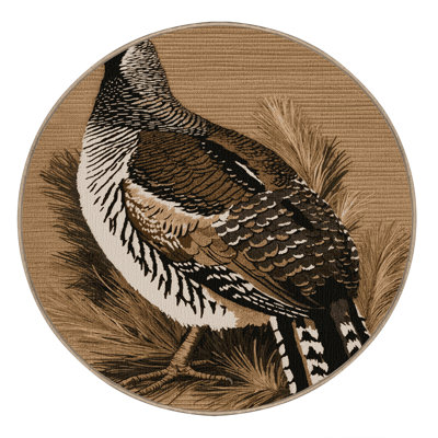 Washable Spruce Grouse Birds Area Rug