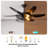52" Modern Black Ceiling Fan With Light, 6 Fan Blades And Industrial Cage Design, Adjustable Speed For Living Room, Bedroom, Dining Room (Silent/6-Speed/Reversible/DC Motor) (Bulb Not Included)