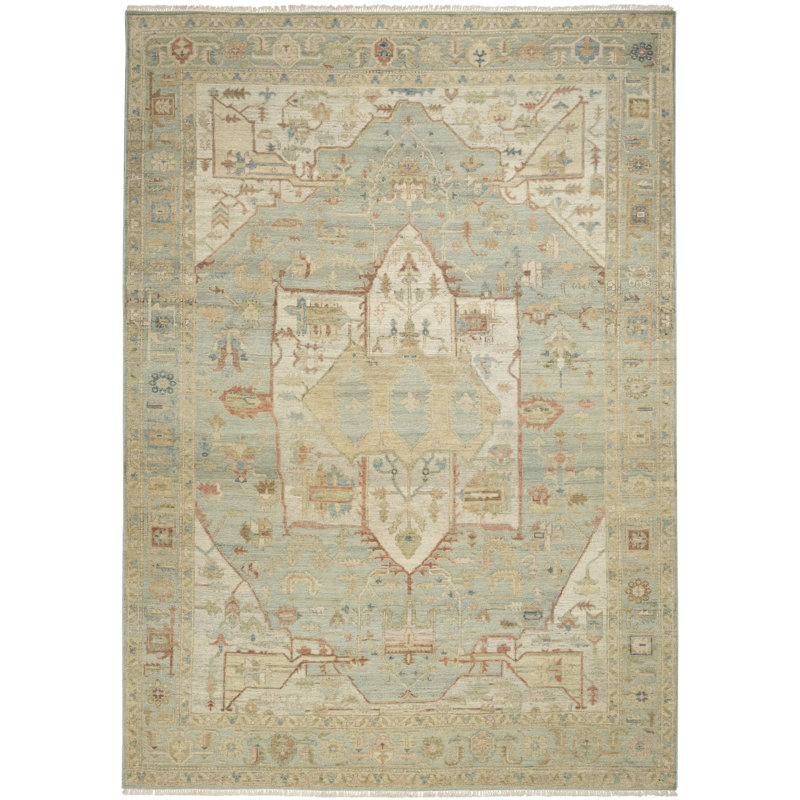 Nourison Heritage Vine 8' x 10' Light Blue Vintage Indoor Rug, Rectangle 8' x 10'