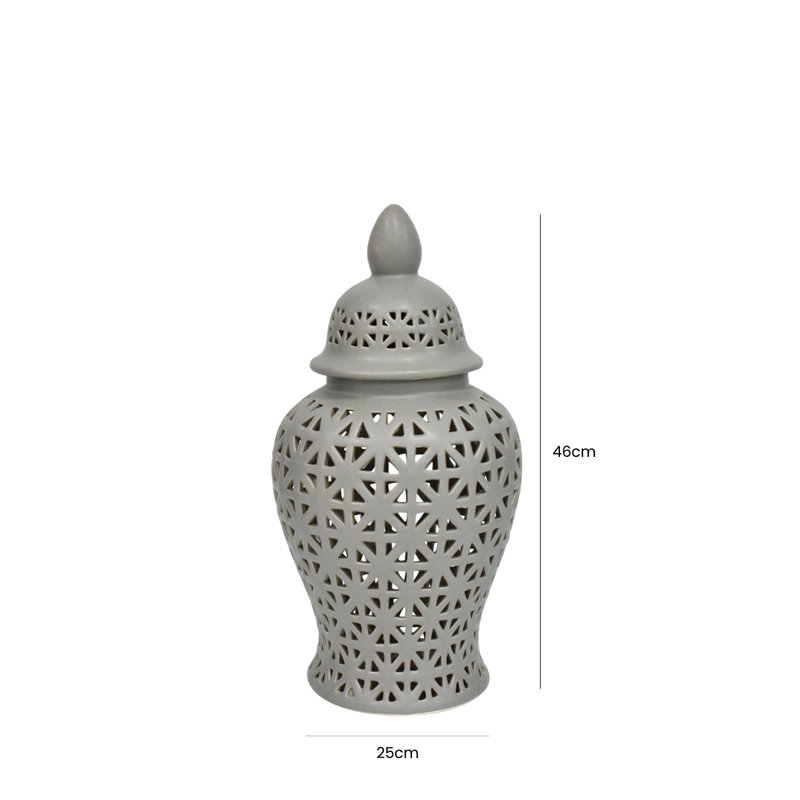 Adrienne Ceramic Ginger Jar, 46cm H x 25cm W x 25cm D