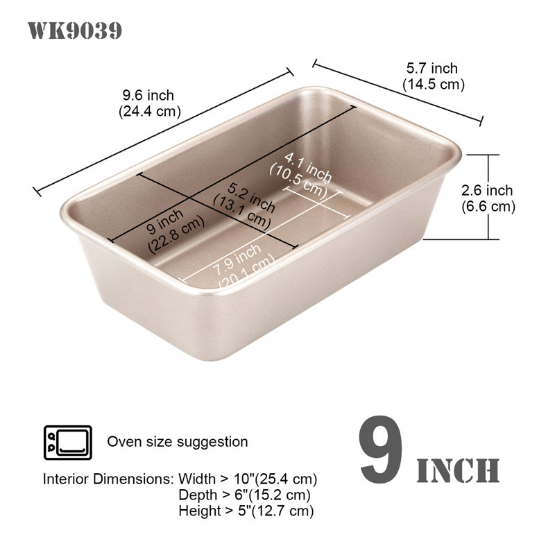 Champagne Gold Non-Stick 2LB Carbon Steel Loaf Pan