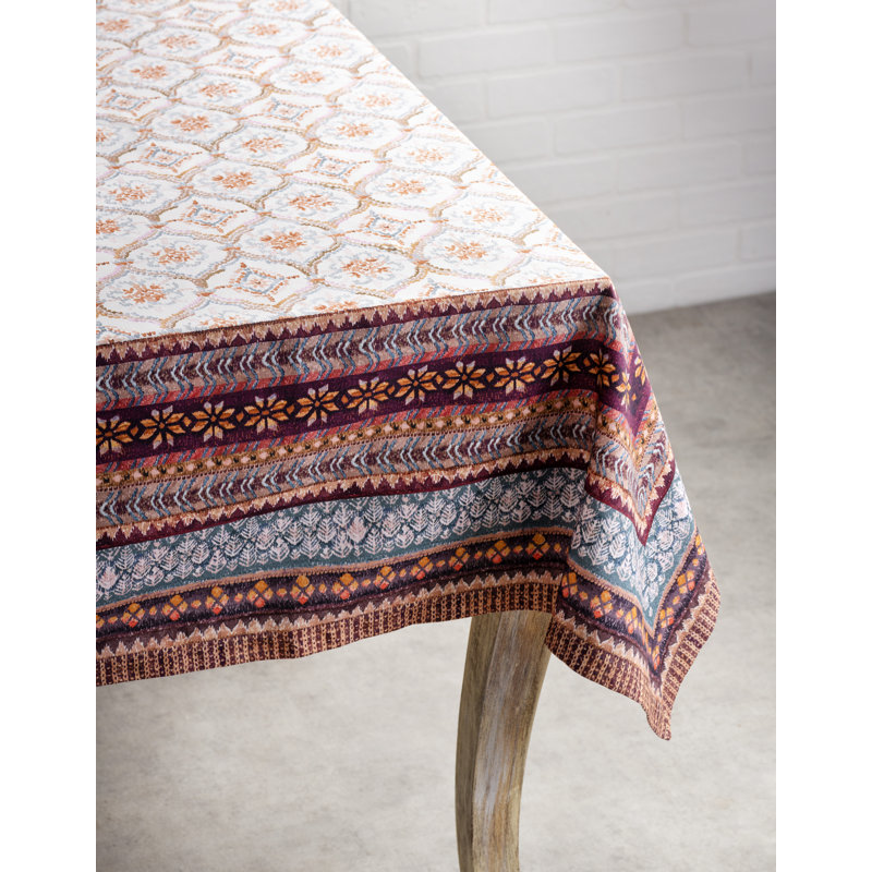 Floral 100% Cotton Square Tablecloth, 60" x 60"