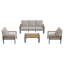 Ensemble de conversation de patio moderne en aluminium avec coussins amovibles faciles à nettoyer-1940692437