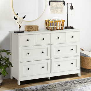 Commode 8 tiroirs pour chambre à coucher, commode en bois avec rail en métal lisse, grandes commodes, commodes de chambre modernes avec meuble télé 8 tiroirs,