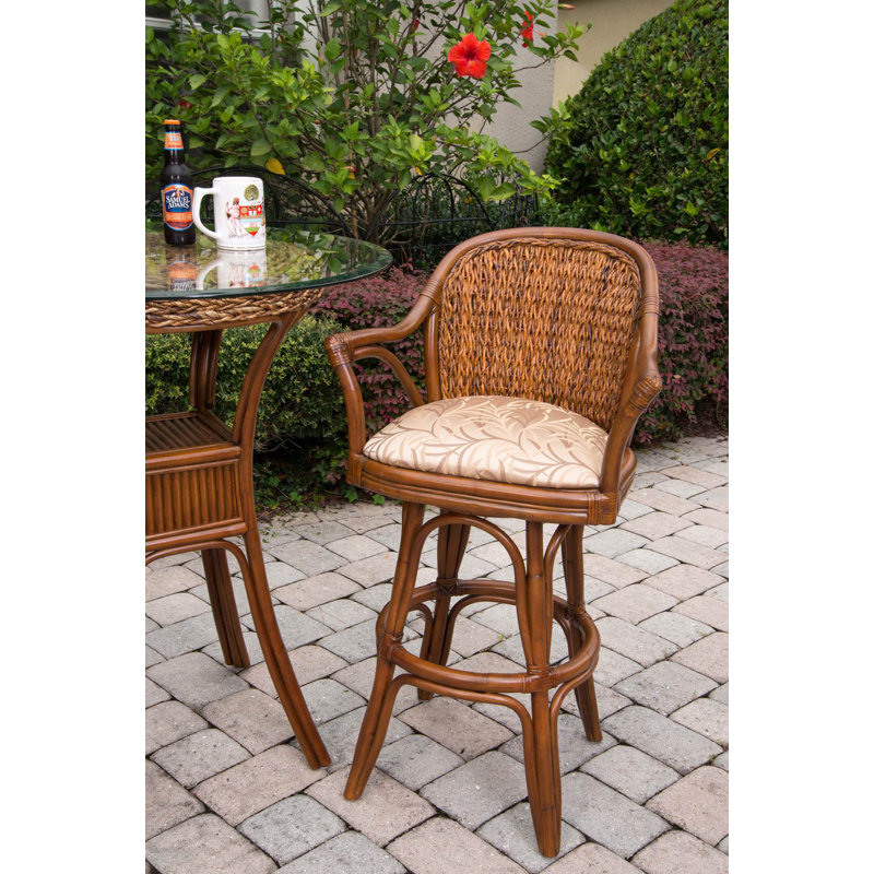 Cherles Swivel Upholstered Counter Stool, Bar Stool (30" Seat Height), Sienna, Dum Dum Natural