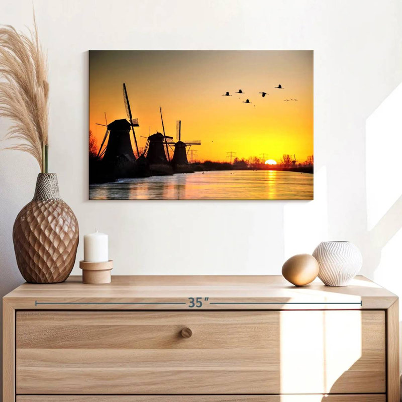 Alvord Sunrise Windmills, 16" H x 24" W