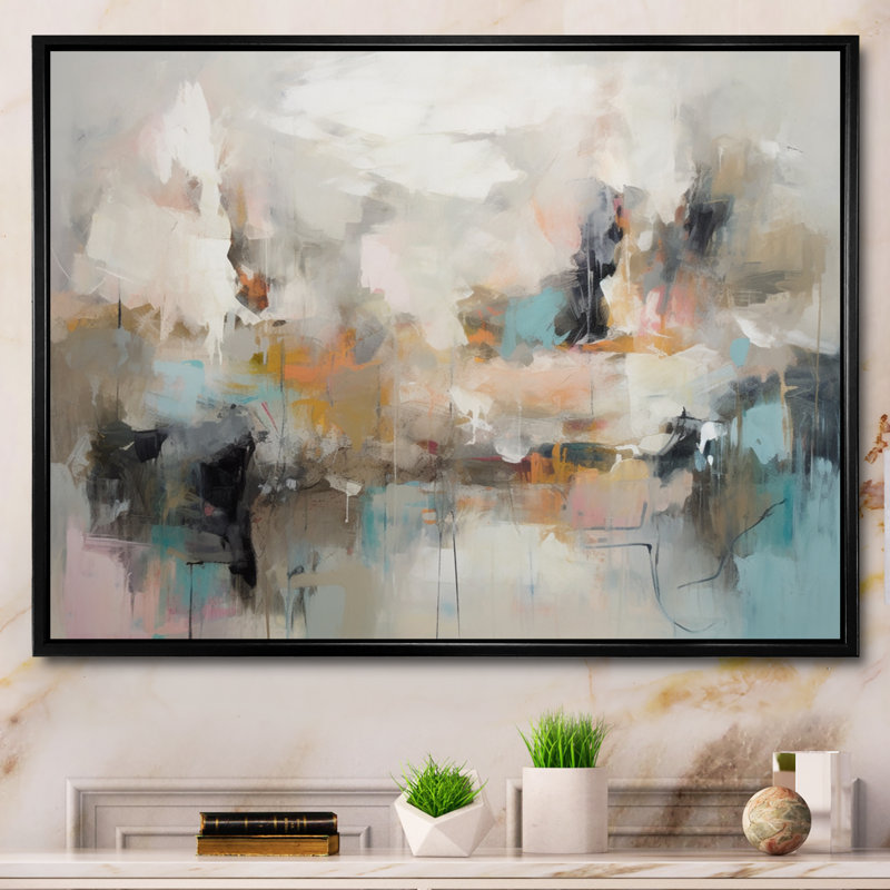 Maryln Serene Waters In Marble III, H 12 po x l 20 po x P 1 po, Cadre flottant noir