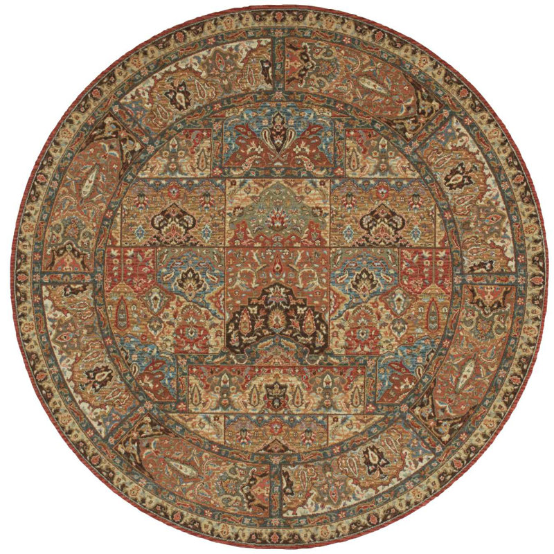 Neddra Wool Oriental Indoor Rug, Round 7'10"