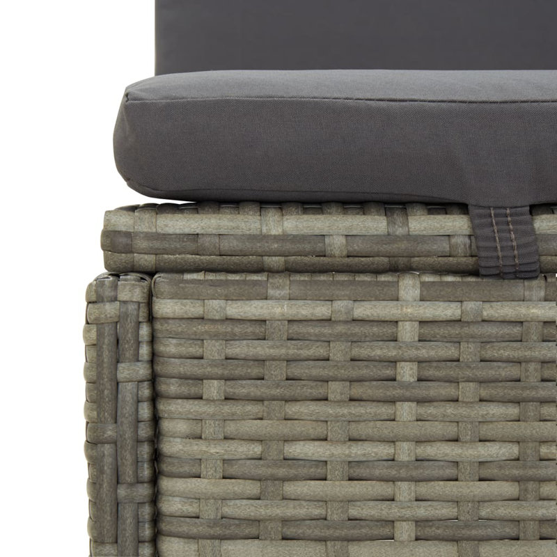 Chaise longue simple avec coussins 109,6 po, gris, gris
