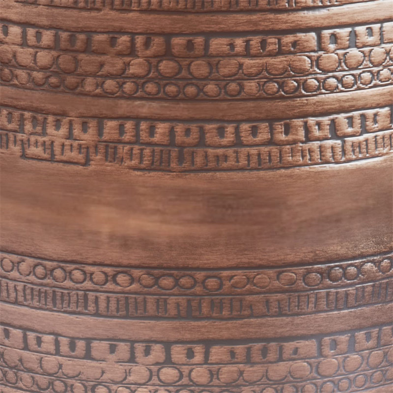 Antique Copper Round Metal Boho Coffee Table