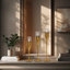 3-Piece Gold Wine Glass Candle Holder Set for Christmas Table Decor, Elegant Home & Holiday Ambiance