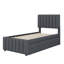 Lit simple avec lit gigogne escamotable et 3 tiroirs de rangement en dessous, lit plateforme simple tapissier en lin-52829715