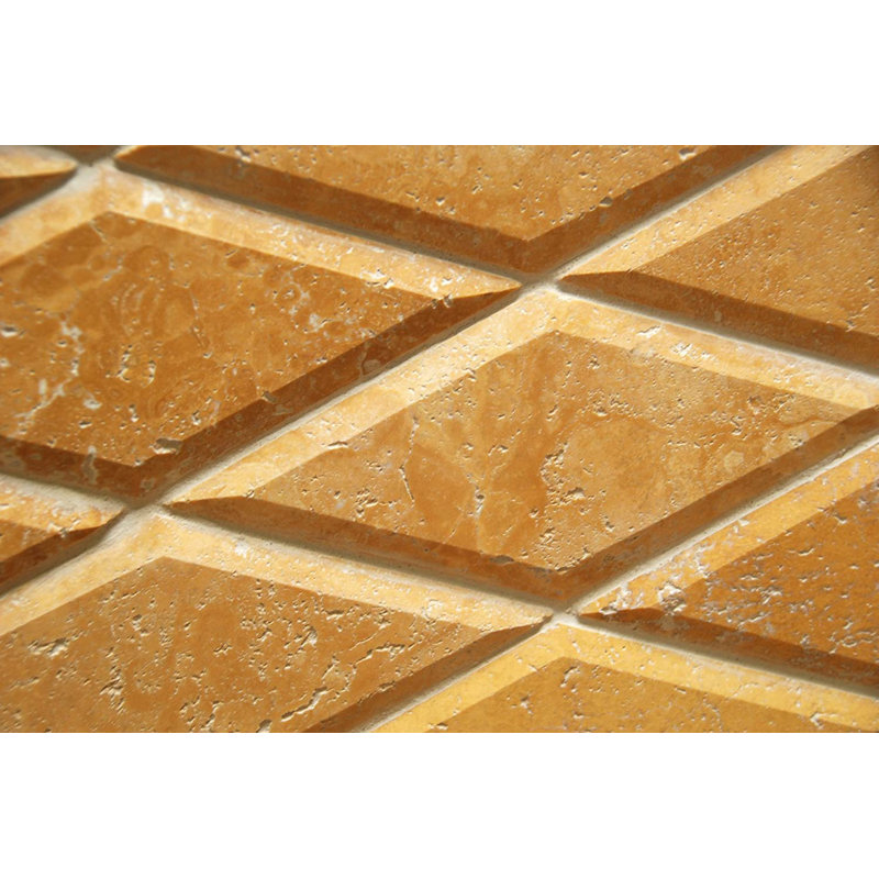 Carrelage mosaïque biseauté en travertin