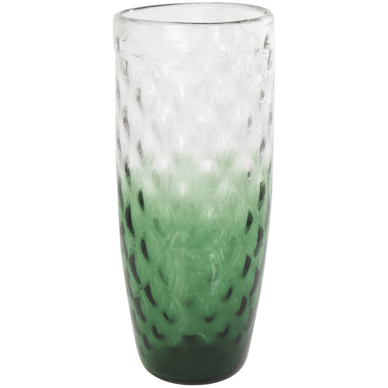 Vase en verre, Vert, H 20,45 po x l 8,6 po x P 8,55 po