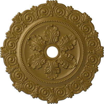 Médaillon de plafond Endurathane Dauphine, Diamètre extérieur de 7 7/8 po x P 1 3/8 po (convient aux auvents jusqu'à 13 1/4 po), finition craquelée de foyer en pierre peinte à la main