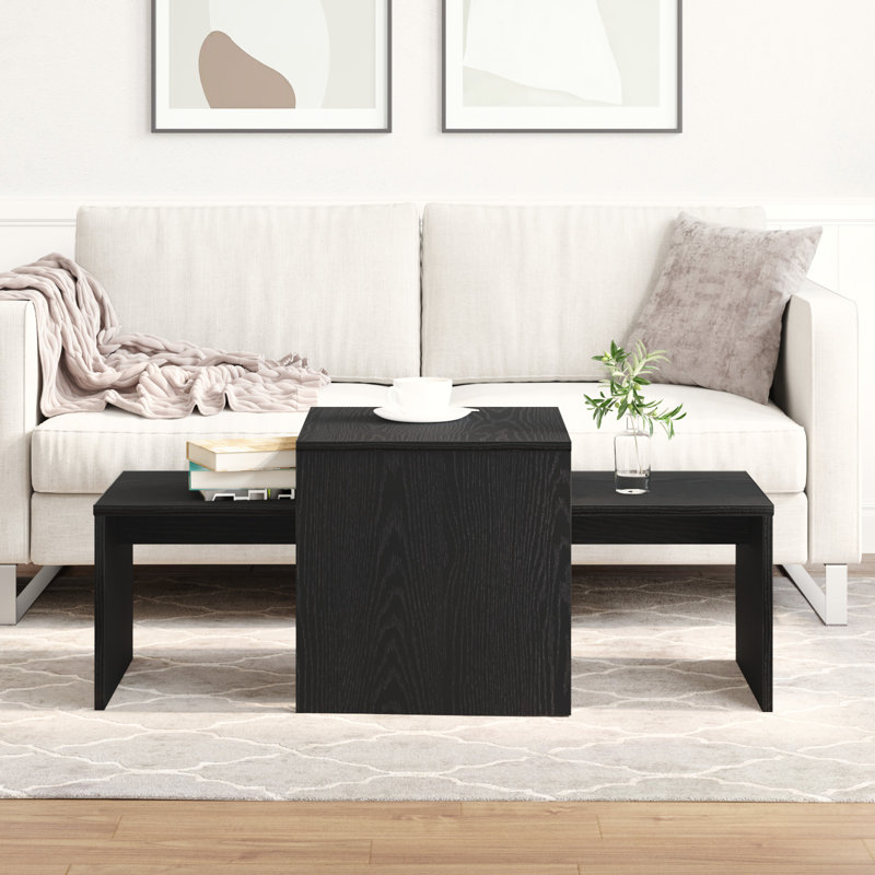 Bisma Sled Coffee Table, Black Oak