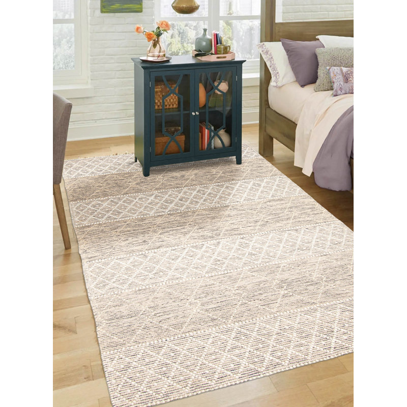 Tapis rectangulaire en laine New Age Demangle 4 pi 11 po x 8 pi Demareon