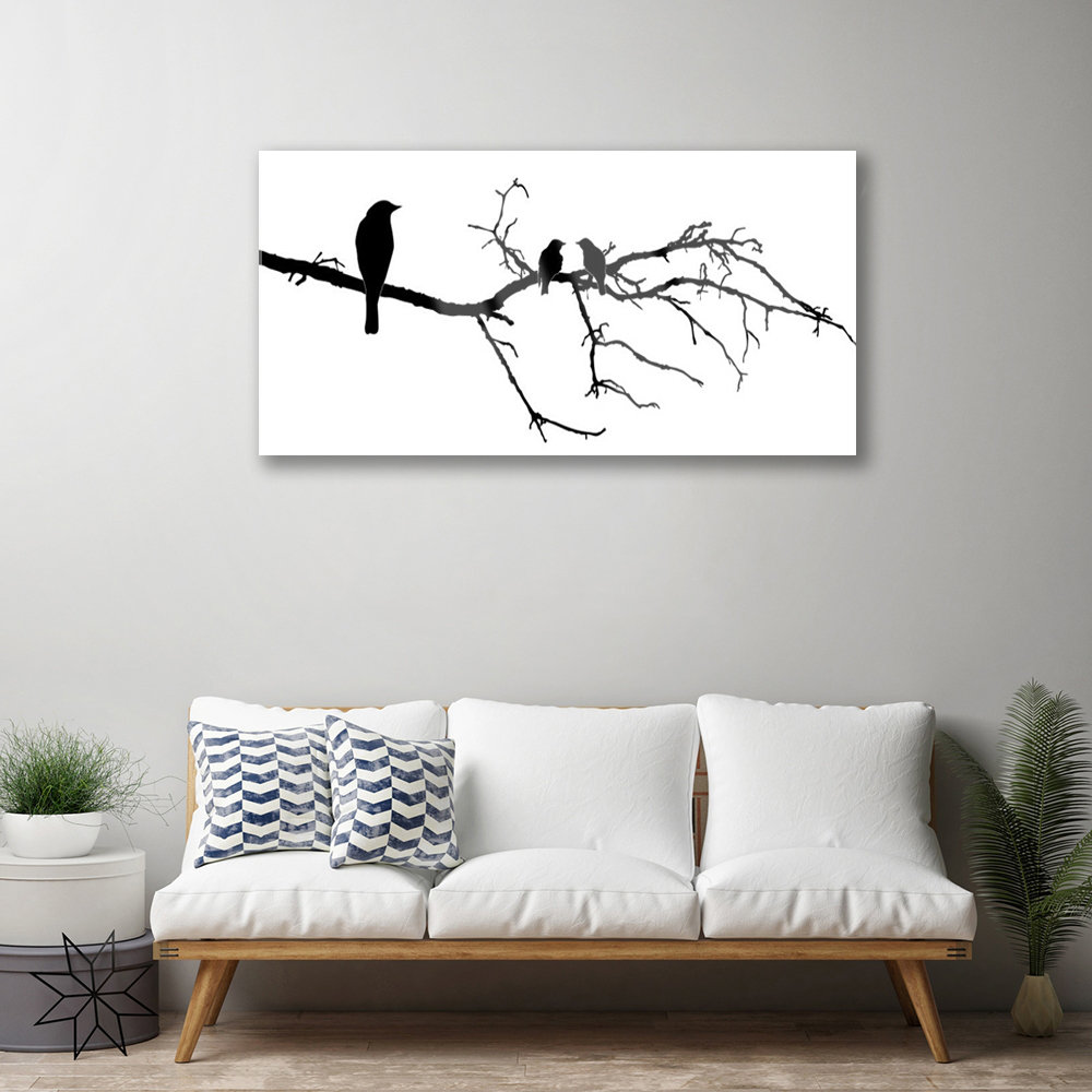 Glasbild Birds Branch Art