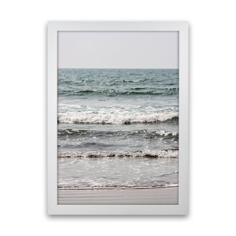 Blue Beach Waves by Victoria Frost - Print, 63cm H x 46cm W x 3cm D, White Framed