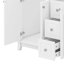 Meuble-lavabo de 58 po seulement, avec 3 tiroirs, 4 portes et 2 tablettes à deux niveaux