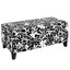Luxe sophistiqué avec design floral, charnières à fermeture en douceur, rangement caché pour magazines - floral noir, 38,18 po de profondeur, 18,77 de largeur, 16,4 po de hauteur, charmant revêtement multifonctionnel rembourré,