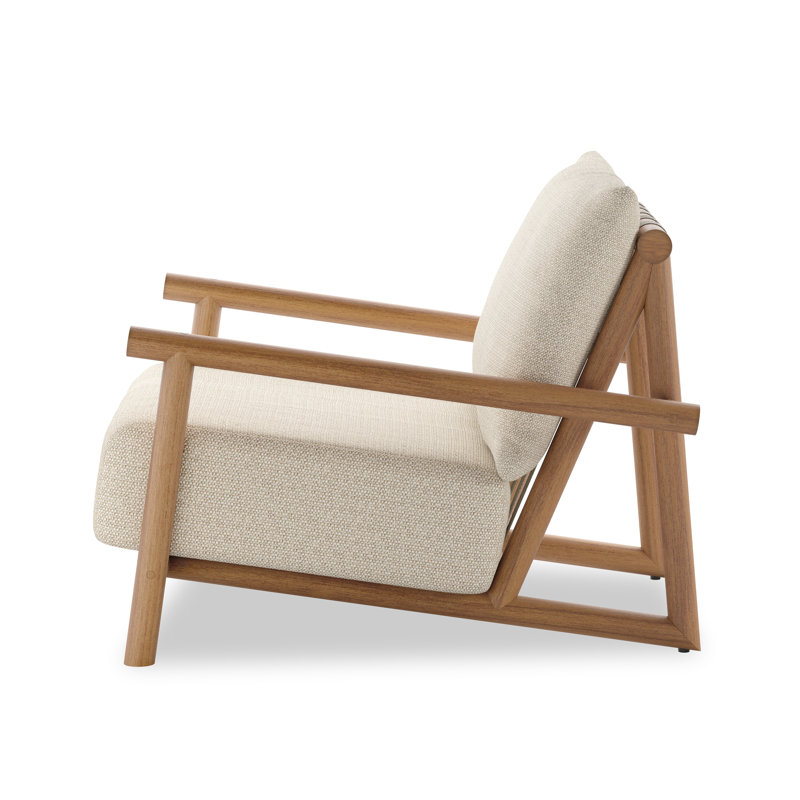 Cardiff Outdoor Teak Lounge Chair, Natural Teak