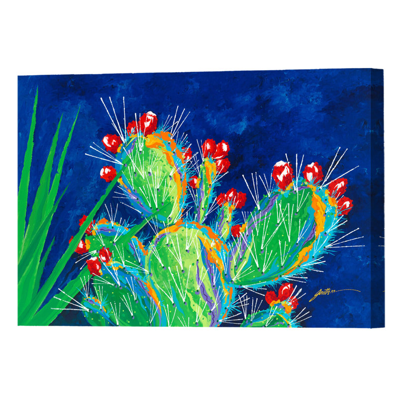 Prickly poire, estampe numérique sur toile tendue avec châssis, H 24 po x l 32 po