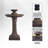 XBrand 28" Solar Water Fountain, 1-Tier, Outdoor Birdbath, Brown Resin, with Solar Panel, Solar Pump for Home Garden Yard Décor