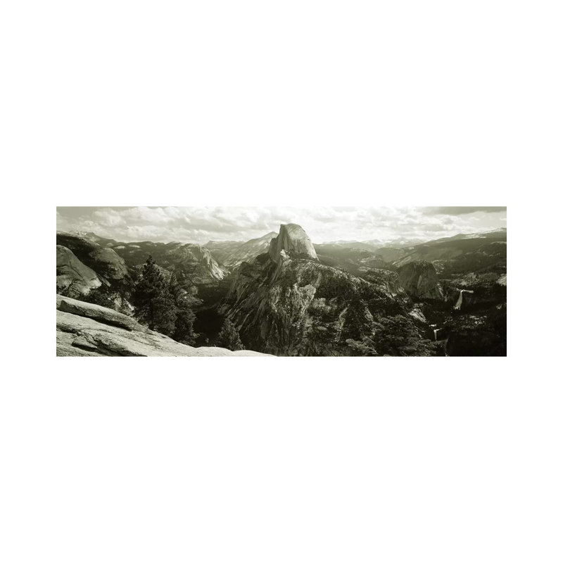 Half Dome In B&W, Yosemite National Park, California, USA - Wrapped Canvas Panoramic Print