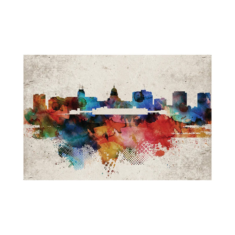 Madison Abstract Skyline - Wrapped Canvas Gallery-Wrapped Canvas Giclée, 66.04 cm H x 45.72 cm W