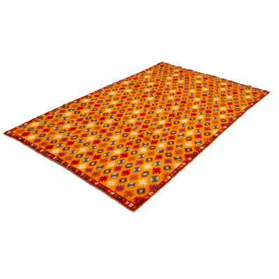 Tapis décoratif en laine de conception unique 6 pi 9 po x 11 pi 1 po noué à la main New Age