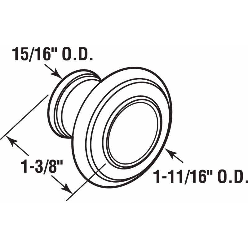 Bouton de porte pliable en deux - base large, bouton de porte de grand diamètre pour une prise facile, remplacer les boutons anciens ou disgracieux, diamètre extérieur de 1-11 / 16 po, moulé sous pression, finition blanche classique (paquet simple)