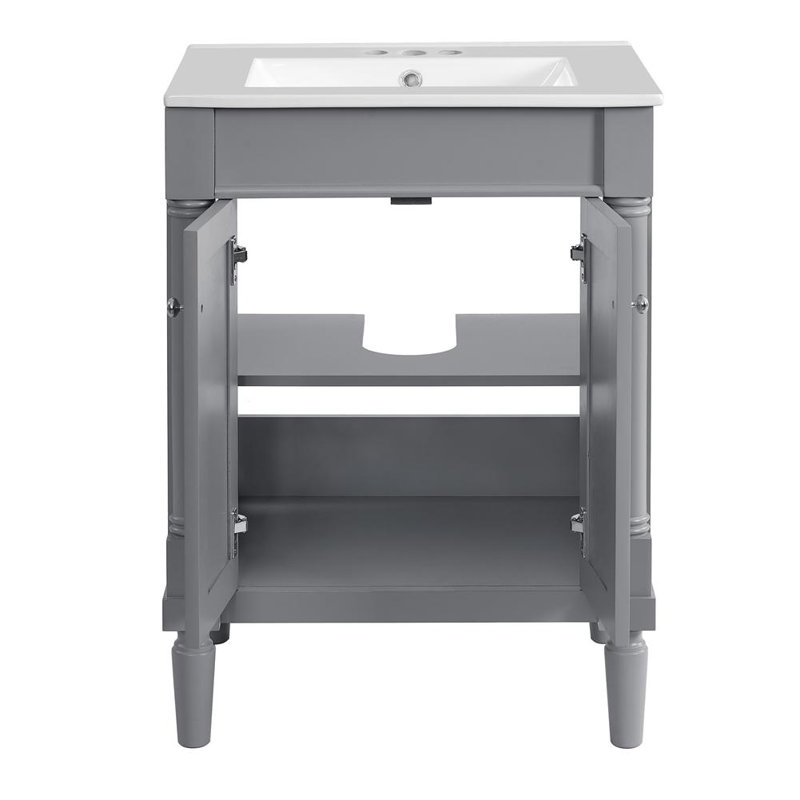 Meuble-lavabo 24 po, Gris foncé