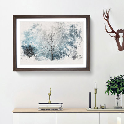 Hare in a Winter Forest - Picture Frame Painting Print