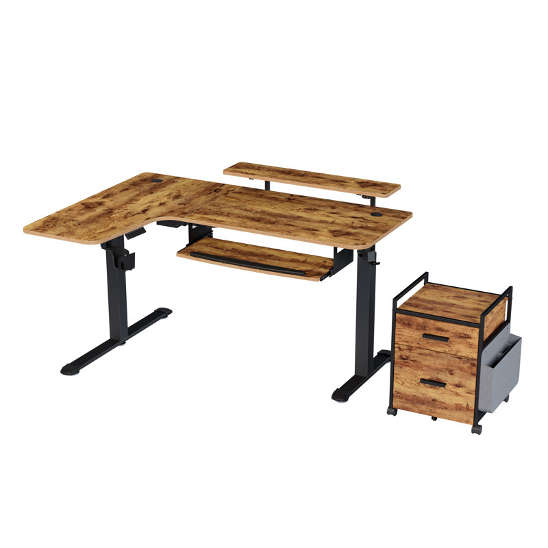 Bureau de jeu en L à hauteur réglable Artee