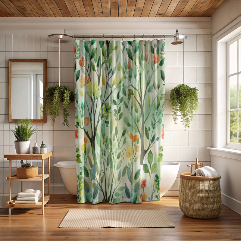 Spring Streak - Rideau de douche Premium, H 74 po x l 71 po