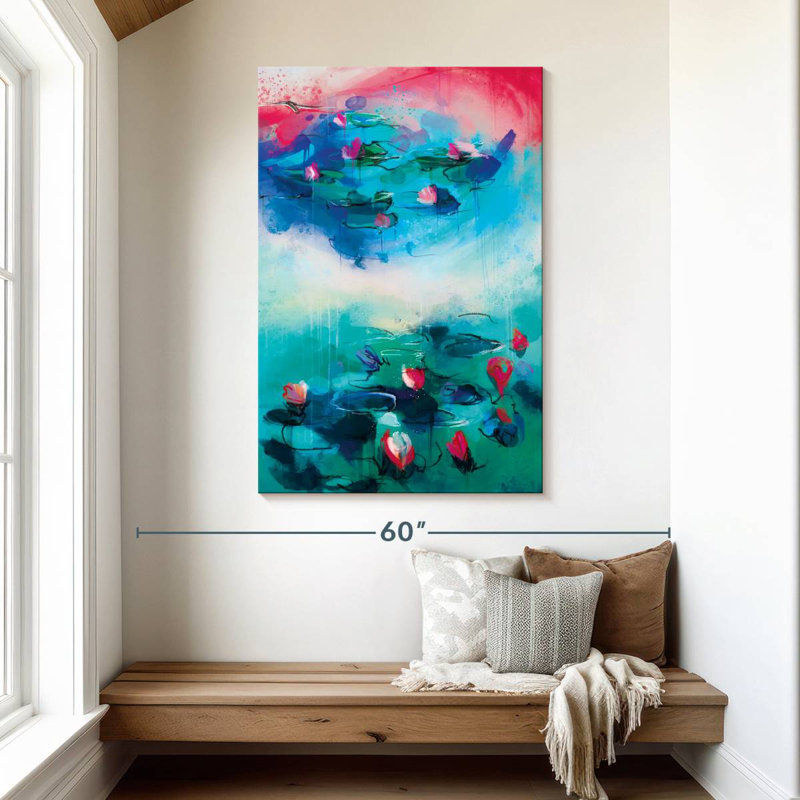 Étang à fleurs Avery abstrait, H 48 po x l 32 po