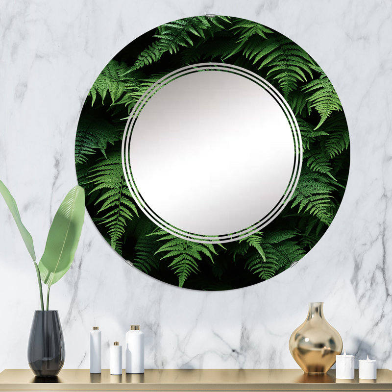 Bafra - Miroir mural moderne rond, 32 po x 32 po