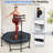 SereneLife Pro Aerobics Fitness Trampoline - Portable Gym Sports Trampoline with Adjustable Handrail 
