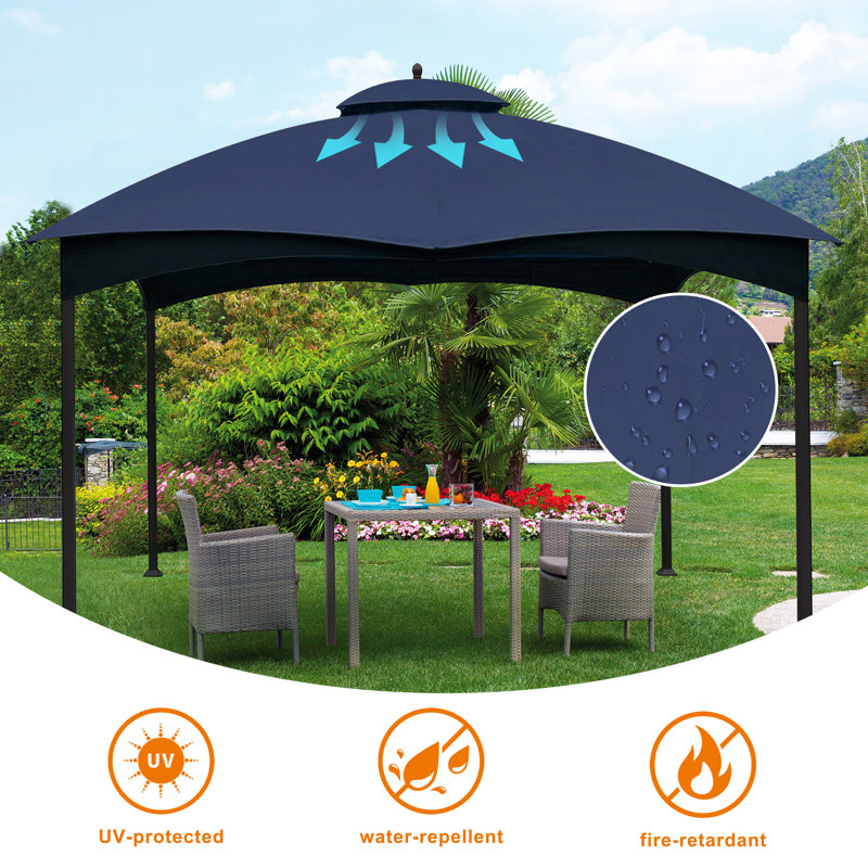 Toit de remplacement pour pavillon de 10 pi X P 12 D Allen Roth Gazebo, Marine
