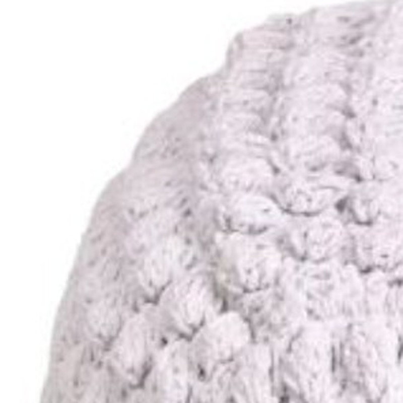 Aitana 18" Cotton Blend Pouf Ottoman, White Cotton Blend