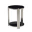 Tables de bout modernes avec rangement, structure en acier de verre noir pour la maison