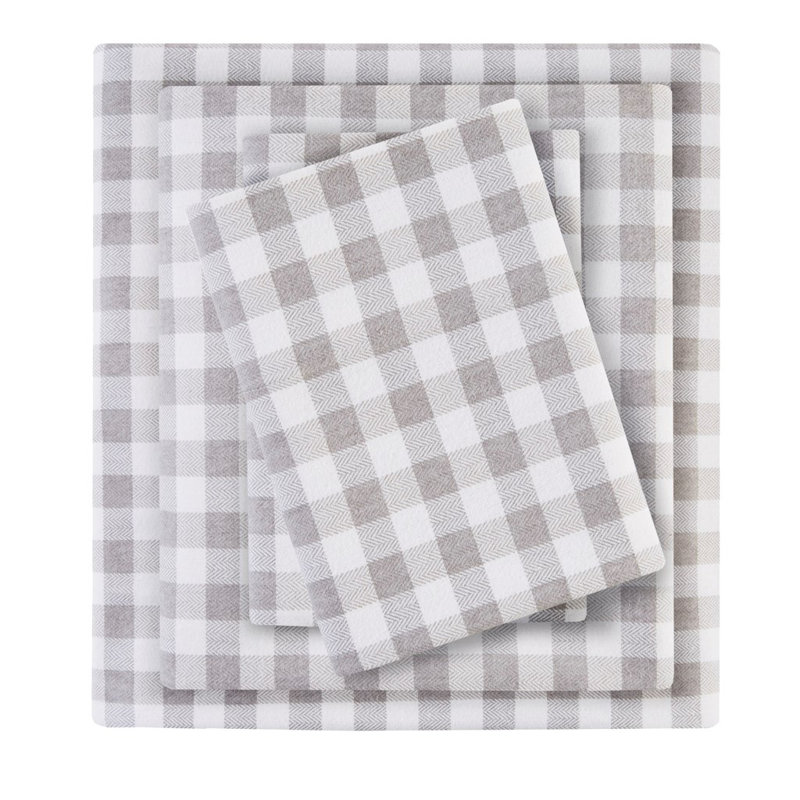 Ensemble de draps en flanelle de coton 4 pièces Gracie Mills, Ensemble literie pour lit simple