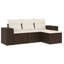 Ensemble de canapé de jardin Vidaxl brun, blanc crème
