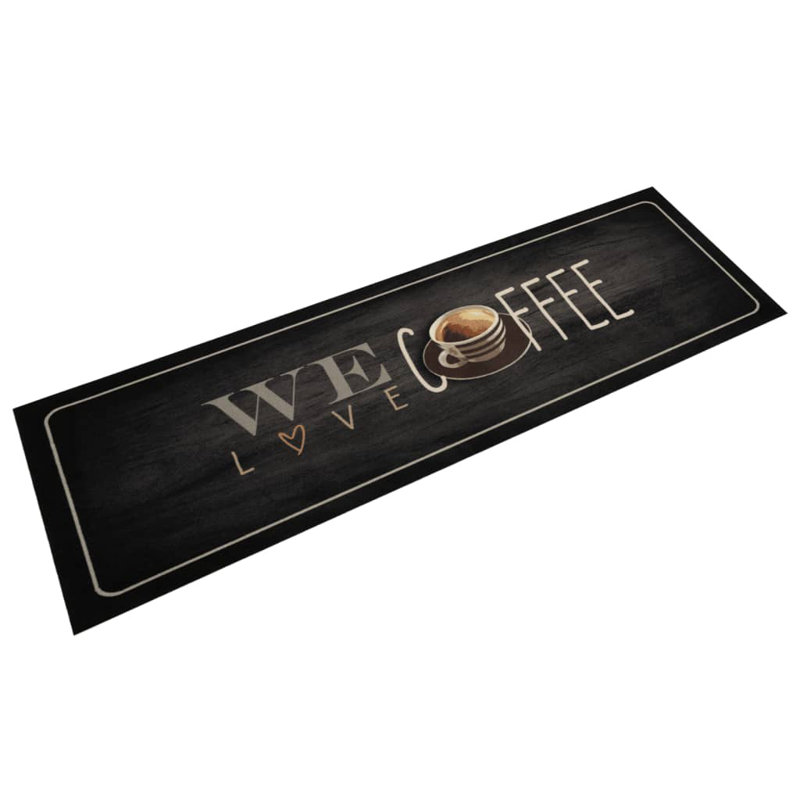 Snyderville Kitchen Mat, coffee text, 45 x 150 cm